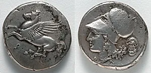 Stater: Pegasos (obverse); Head of Athena (reverse) by Unknown Artist