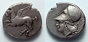 Stater: Pegasos (obverse); Head of Athena (reverse) by Unknown Artist