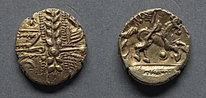Stater: Wreath, Cloak, and Crescents (obverse); Horse and Wing Motif (reverse) by Unknown Artist