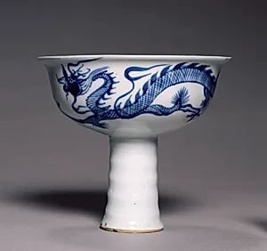 Stem Cup with Dragon Pursuing Flaming Jewel by Unknown Artist