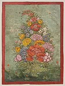 Still Life: Bouquet of Flowers Emerging from the Grass by Unknown Artist