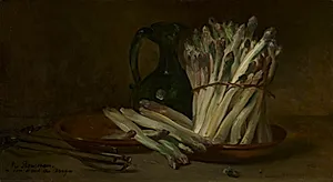 Still Life with Asparagus by Philippe Rousseau (French, 1816–1887)