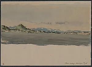Storm Ending, Norwegian Fijord  by Muirhead Bone (British, 1876–1953)