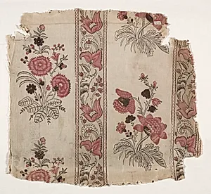 Strip of Woodblock Printed Linen by Unknown Artist