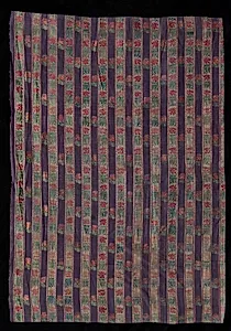 Striped Brocade with Flowering Plants by Unknown Artist