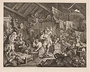 Strolling Actresses Dressing in a Barn by William Hogarth (British, 1697–1764)