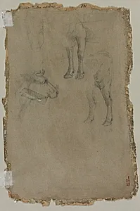 Studies of a Bull (verso) by Johan Barthold Jongkind (Dutch, 1819–1891)