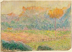 Study for "Landscape with Figure and Houses" by Claude-Emile Schuffenecker (French, 1851–1934)