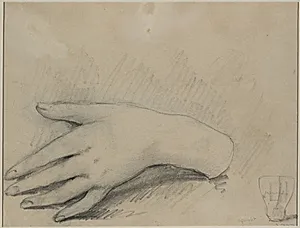 Study of a Woman's Hand (verso) by Théodule Ribot (French, 1823–1891)
