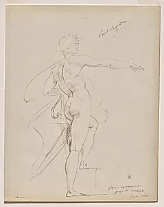 Study of Apollo for Marsyas (recto) by Paul Baudry (French, 1828–1886)