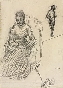 Study of Madame Marie Cantacuzène; Study of Standing Female Nude by Pierre Puvis de Chavannes (French, 1824–1898)