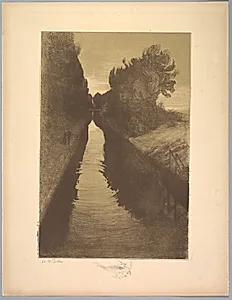 Suite de Paysages: Landscape, Plate 1, Remarque, A Fish by Charles Marie Dulac (French, 1865–1898)