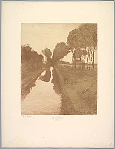 Suite de Paysages: Landscape,  Plate 3, Remarque, Bat by Charles Marie Dulac (French, 1865–1898)