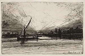 Sunset on the Thames by Francis Seymour Haden (British, 1818–1910)