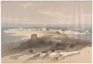 Sur or Tsor, Ancient Tyre from the Isthmus by David Roberts (Scottish, 1796–1864)