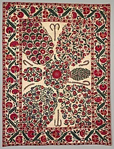 Suzani with floral sprays by Unknown Artist