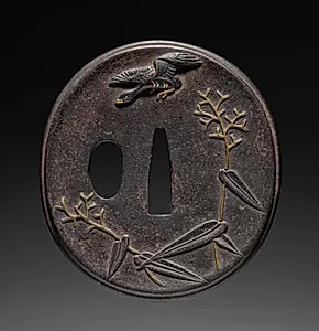 Sword Guard (Tsuba) Goose in Reeds by Unknown Artist