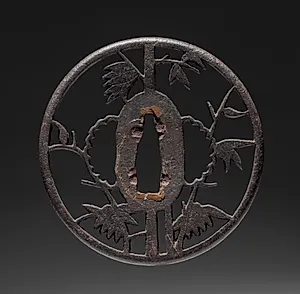 Sword Guard (Tsuba) with Bamboo by Unknown Artist