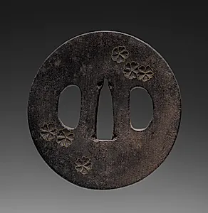 Sword Guard (Tsuba) with Cherry Blossoms by Unknown Artist