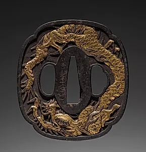 Sword Guard (Tsuba) with Dragon by Unknown Artist