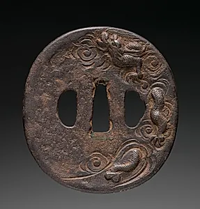 Sword Guard (Tsuba) with Dragon in Cloud by Unknown Artist