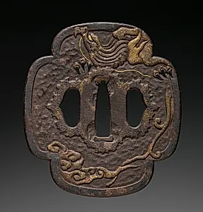 Sword Guard (Tsuba) with Dragon in Storm and Sea by Unknown Artist