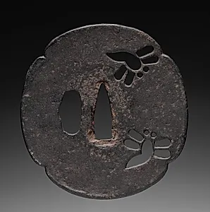 Sword Guard (Tsuba) with Dragonflies by Unknown Artist