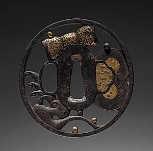 Sword Guard (Tsuba) with Drum in Waves by Unknown Artist