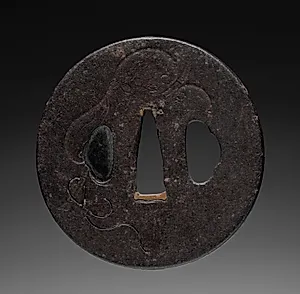 Sword Guard (Tsuba) with Fan by Unknown Artist