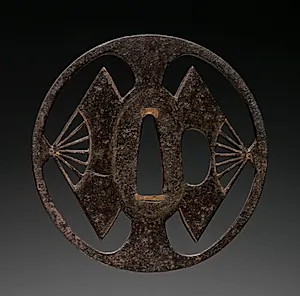 Sword Guard (Tsuba) with Fans by Unknown Artist