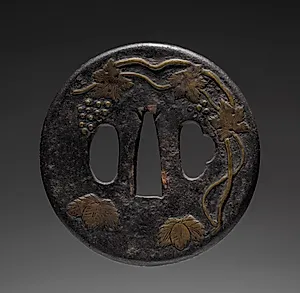 Sword Guard (Tsuba) with Grapevine by Unknown Artist