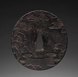 Sword Guard (Tsuba) with Landscape by Unknown Artist