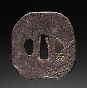 Sword Guard (Tsuba) with Oxherd by Unknown Artist