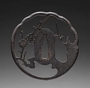 Sword Guard (Tsuba) with Plum by Unknown Artist