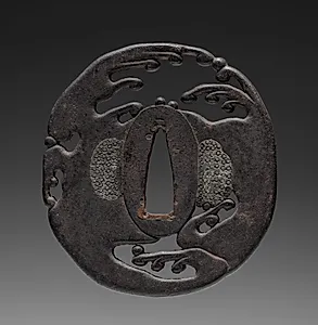 Sword Guard (Tsuba) with Rough Waves by Unknown Artist