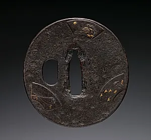 Sword Guard (Tsuba) with Scattered Fans by Unknown Artist
