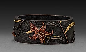 Sword-Hilt Collar (Fuchi) with Lily by Unknown Artist