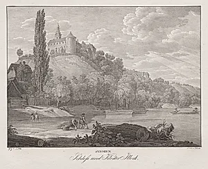 Syrmien, Schloss und Kloster Illock by Jakob Alt (Austrian, 1789–1872)
