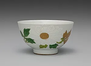 Teabowl from Teabowls with Peony and Crabapple by Seifū Yohei III (Japanese, 1851–1914)
