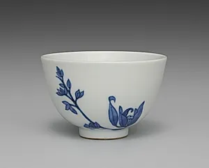 Teacup from Tea Set with Orchids by Seifū Yohei III (Japanese, 1851–1914)
