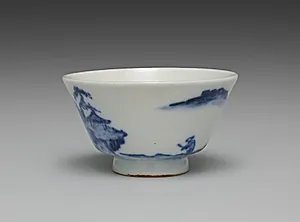 Teacup from Teacups with Chinese Landscapes by Seifū Yohei IV (Japanese, 1872–1951)