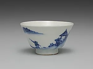 Teacup from Teacups with Chinese Landscapes by Seifū Yohei IV (Japanese, 1872–1951)