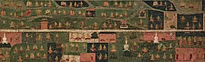 Temple Banner with Pilgrimage Sites and Scenes from the Svayambhu-purana (Ancient Text of the Primordial Buddha) by Unknown Artist