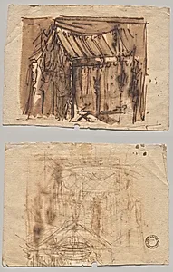 Tent (recto); Two Sketches (verso) by Josef Platzer (Austrian, 1751–1806)
