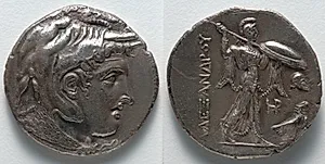 Tetradrachm: Head of Alexander III [The Great] (obverse); Athena (reverse) by Unknown Artist