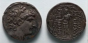 Tetradrachm: Head of Antiochos VIII (obverse); Zeus Ouranios (reverse) by Unknown Artist