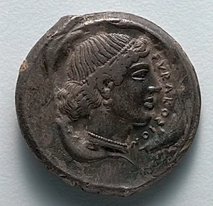 Tetradrachm: Head of Arethousa (reverse) by Unknown Artist