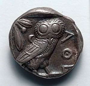 Tetradrachm: Owl, Crescent Moon, Olive Branch (reverse) by Unknown Artist