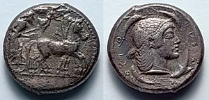 Tetradrachm: Quadriga (obverse); Head of Artemis/Arethousa (reverse) by Unknown Artist