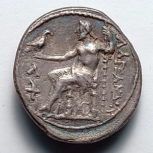 Tetradrachm: Zeus, Seated, l., Holding Staff and Eagle, Torch Left (reverse) by Unknown Artist